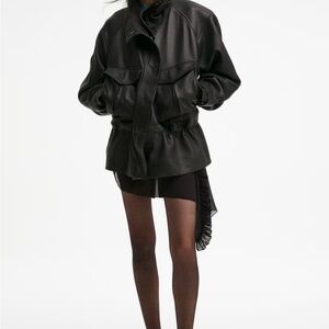 H&M Studio Collection SS26 XS Black Leather jacket. Sold out everywhere! NWTags